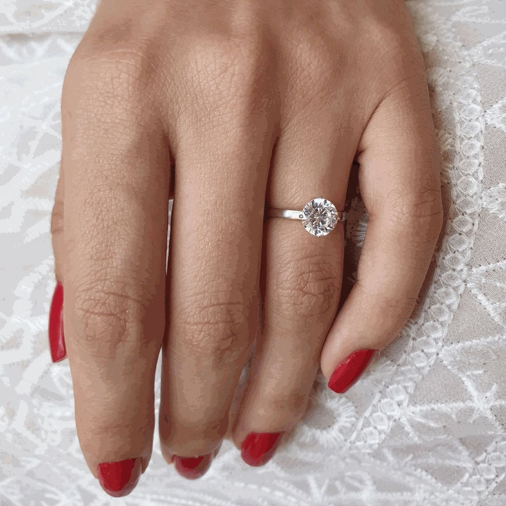 Round Cut Diamond Solitaire Ring for Women