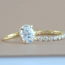 Oval Cut Diamond Unique Style Bridal Set For Women