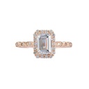 Emerald Cut Diamond  Halo Vintage Engagement Ring For Women