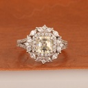 Asscher Cut Diamond Art Deco Engagement Ring for Women