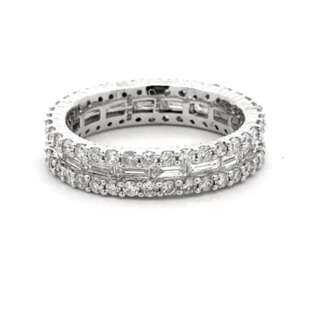 Baguette And Round Cut Eternity Band For Women