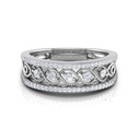 Round Cut Diamond Triple Row Eternity Ring For Women
