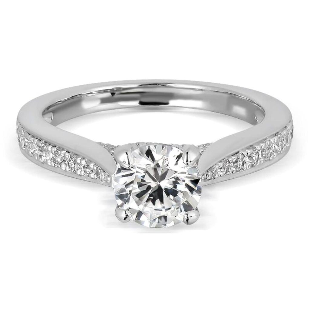  Round Cut Diamond Hidden Halo Engagement Ring for Women