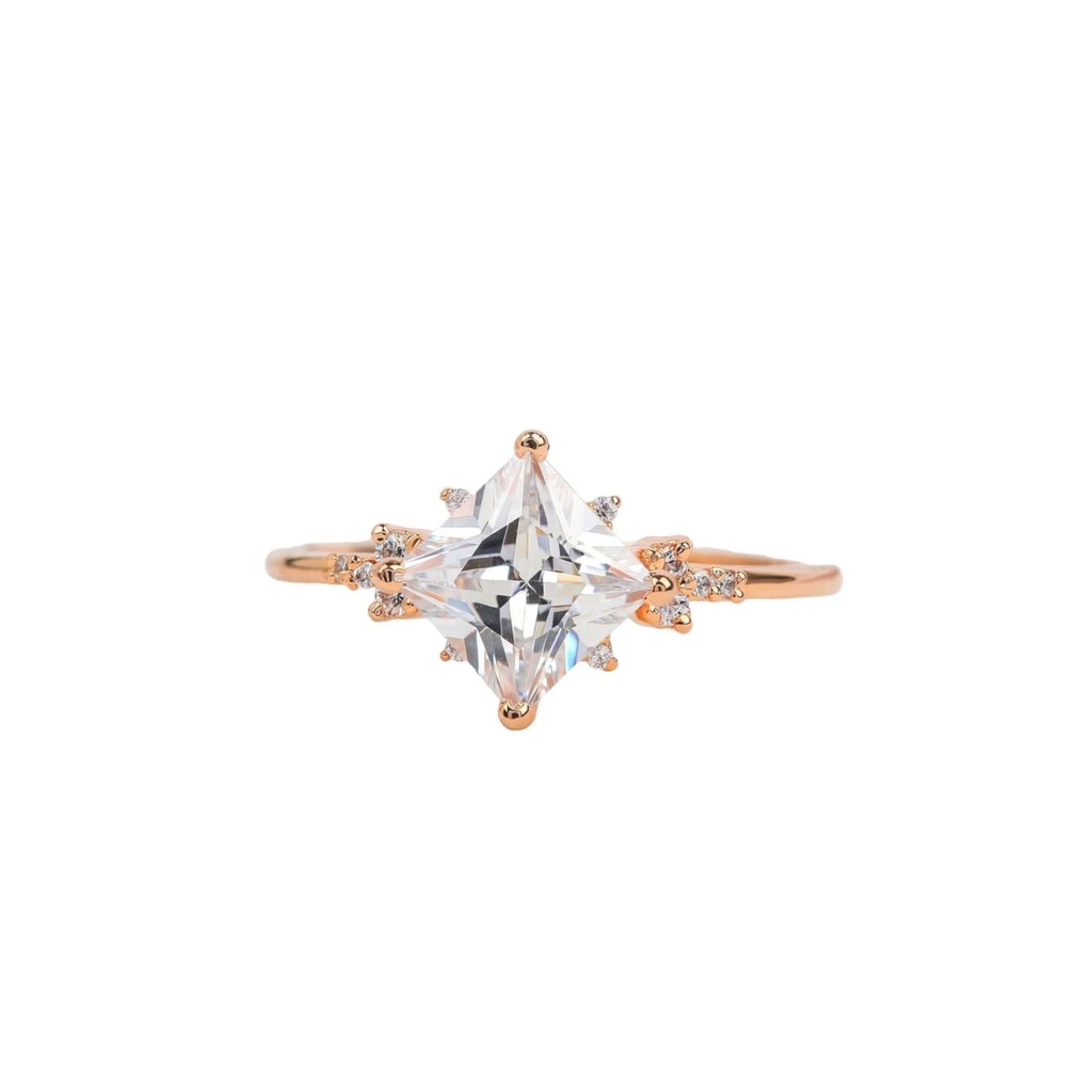 Princess Cut Diamond Cluster Ring for Women