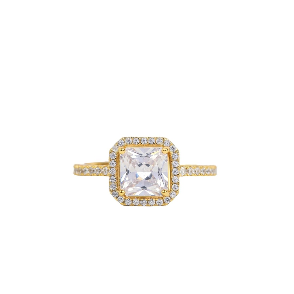 Princess Cut Diamond Halo Engagement Ring for Women