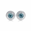  Round Cut Diamond Halo Stud Earring For Women