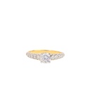 Round Cut Diamond Solitaire With Accents Engagement Ring For Women