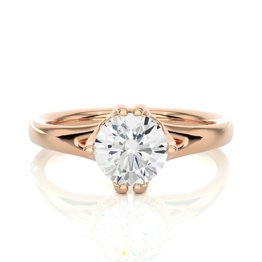 Round Cut Diamond Split Shank Anniversary Ring For Women