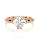 Round Cut Diamond Split Shank Anniversary Ring For Women