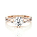 Round Cut Moissanite Solitaire With Accents Ring