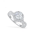 Round Cut Diamond Twisted Halo Anniversary Ring For  Women