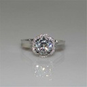 Round Cut Diamond Halo Engagement Ring For Women