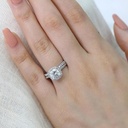 Cushion Cut Diamond Halo Bridal Set Ring For Women