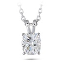 Elongated Cushion Cut Diamond Solitaire Necklace For Women