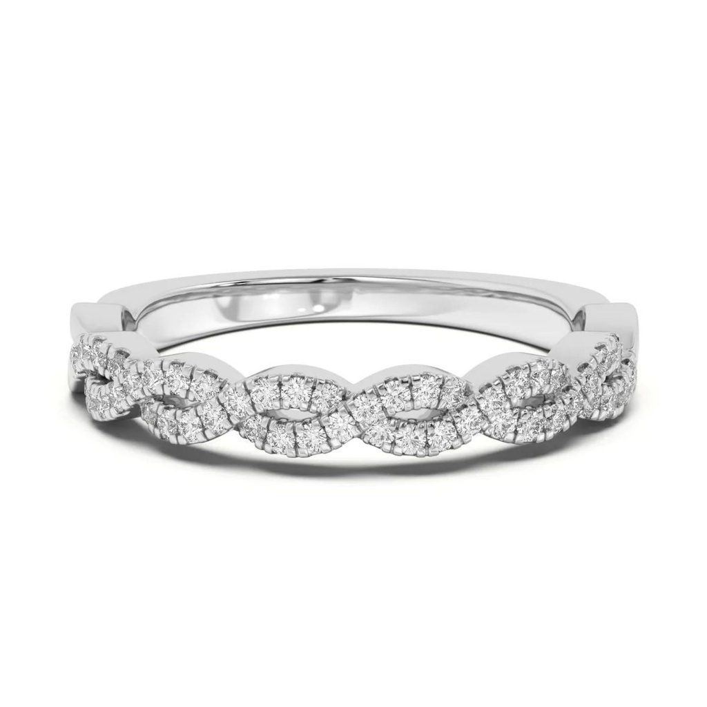 Round Cut Diamond Twisted Matching Wedding Band for Women