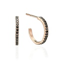Black Round Cut Diamond Half Hoop Earrings For Women