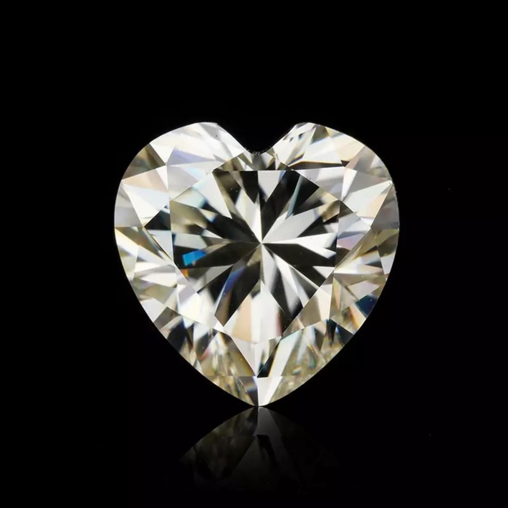 Loose Moissanite Salt & Pepar Off White Clean Heart Cut 7.60 MM