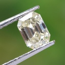Loose Moissanite Salt & Pepper Off White Clean Emerald Cut 7.60 x 6.00 MM