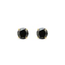 Black Round Diamond Solitaire Prong Setting Stud Earrings For Women