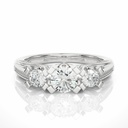  Round Cut Diamond Three Stone Hidden Halo Anniversary Ring for Women