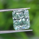 Loose Moissanite Salt & Pepper Green Clean Radiant Cut 11.60 x 11.00  MM