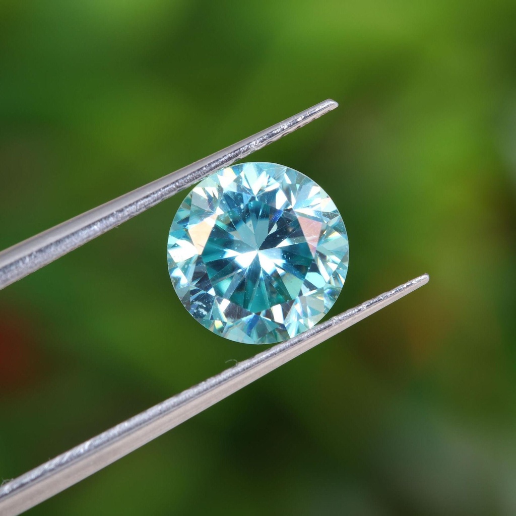 Loose Moissanite Salt & Pepper Blue Clean Asscher Cut 6.40 MM