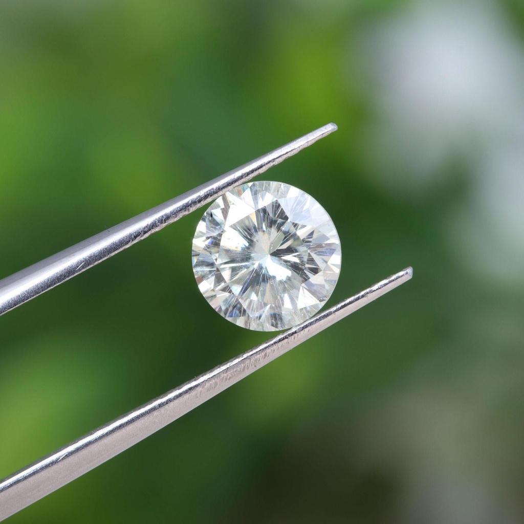 Loose Moissanite Salt & Pepper White Clean Round Cut 7.90 MM