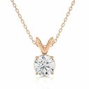  Round Cut 4 Prong Set Solitaire Pendant For Women