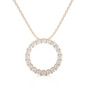  Round Cut Diamond Shape Prong Set Eternity Circle Pendant For Women