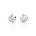  Round Cut Shaped Bezel Set Stud Earrings For Women