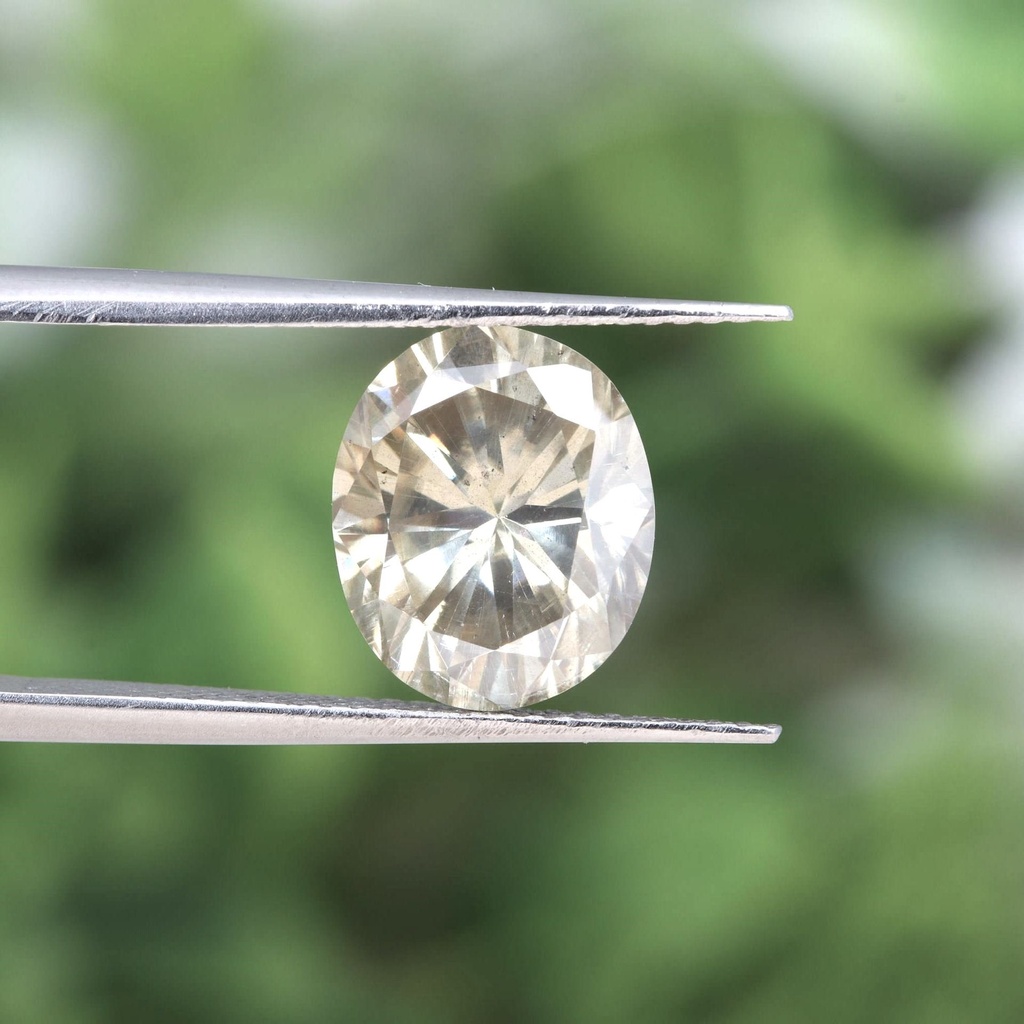 Loose Moissanite  Salt & Pepper Off White Clean Oval Cut 11.00 x 9.00 MM