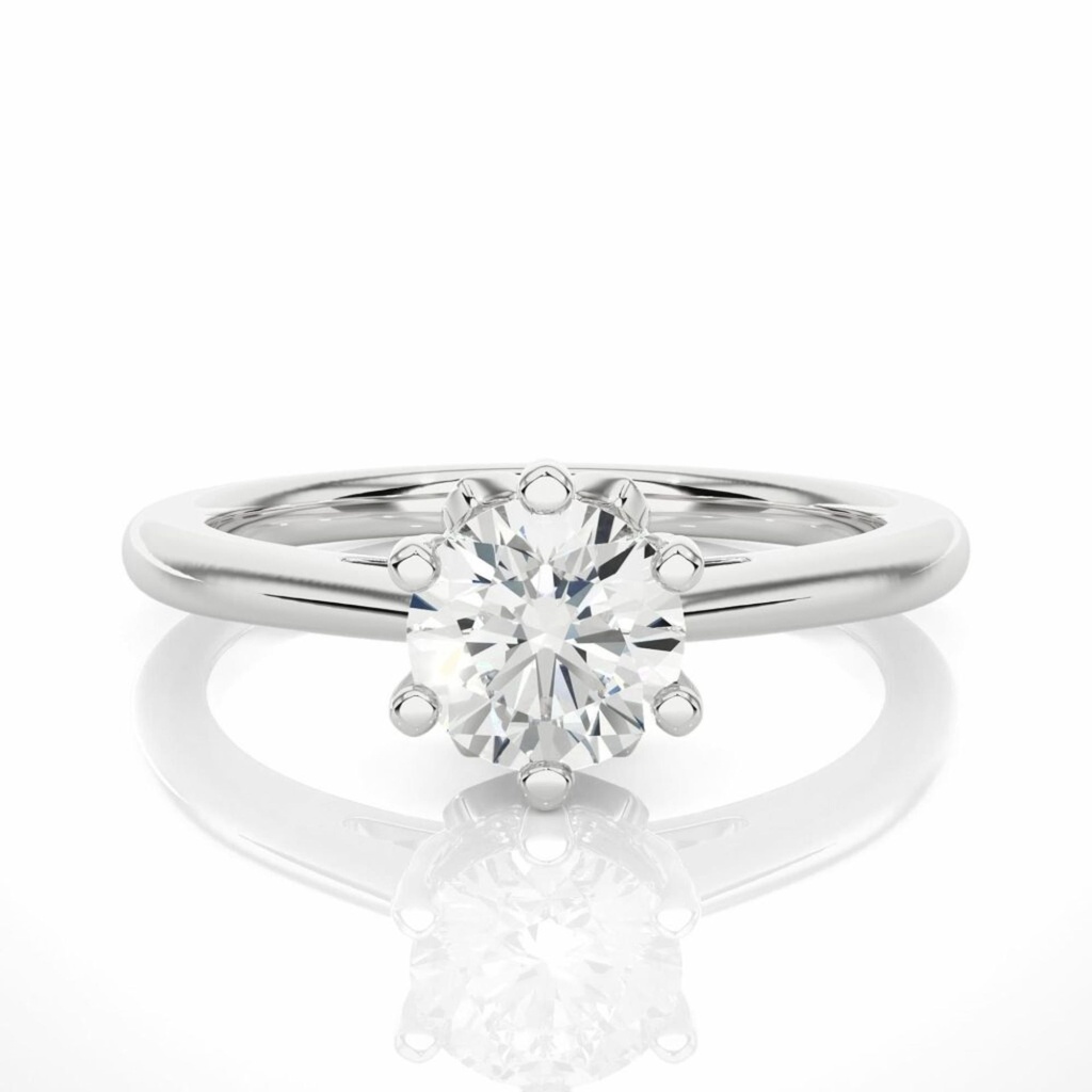  Round Cut Diamond Solitaire Engagement Ring For Women