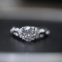  Round Cut Diamond Prong Set Cluster Engagement Ring For Women