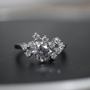 Round Cut Diamond 4 Prong Set Cluster Engagement Ring For Women 