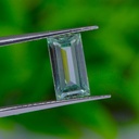Loose Moissanite Salt & Pepper Green Clean Baguette Cut 8.00 x 6.00 MM
