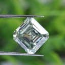 Loose Moissanite Salt & Pepper Light Green Clean Asscher Cut 9.00 MM