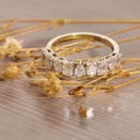 Oval And Pear And Emerald Cut Diamond Half Eternity Wedding Band For Women