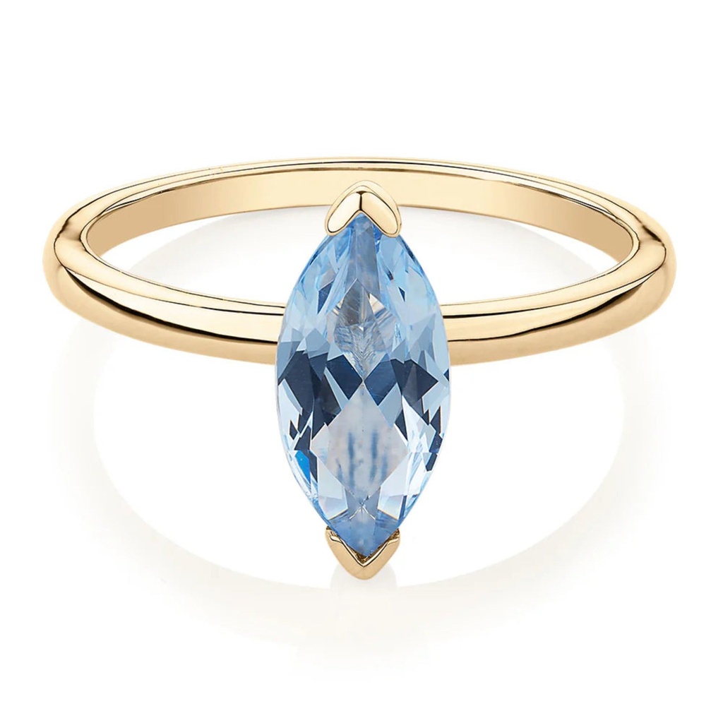  Marquise Cut Diamond Solitaire Blue Diamond Engagement Ring For Women