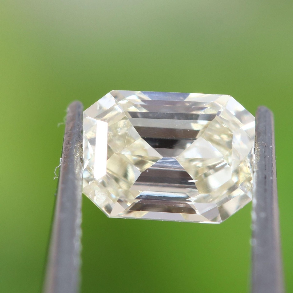 Loose Moissanite Salt & Pepper Off White Clean Emerald Cut 5.50 x 3.50 MM
