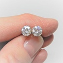 Round Cut Diamond Solitaire Stud Earrings For Women