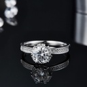 Round Cut Diamond Hidden Halo Engagement Ring For Women