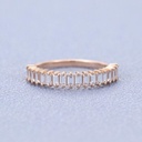 Baguette cut Rose gold vintage Diamond wedding band for Bride Unique Elegant eternity Ring for women 