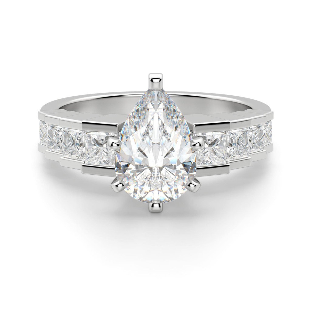 Pear Cut Cinderella Style Vintage Engagement Ring