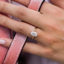 Oval engagement ring vintage unique Cluster yellow gold engagement ring for women diamond wedding Bridal 