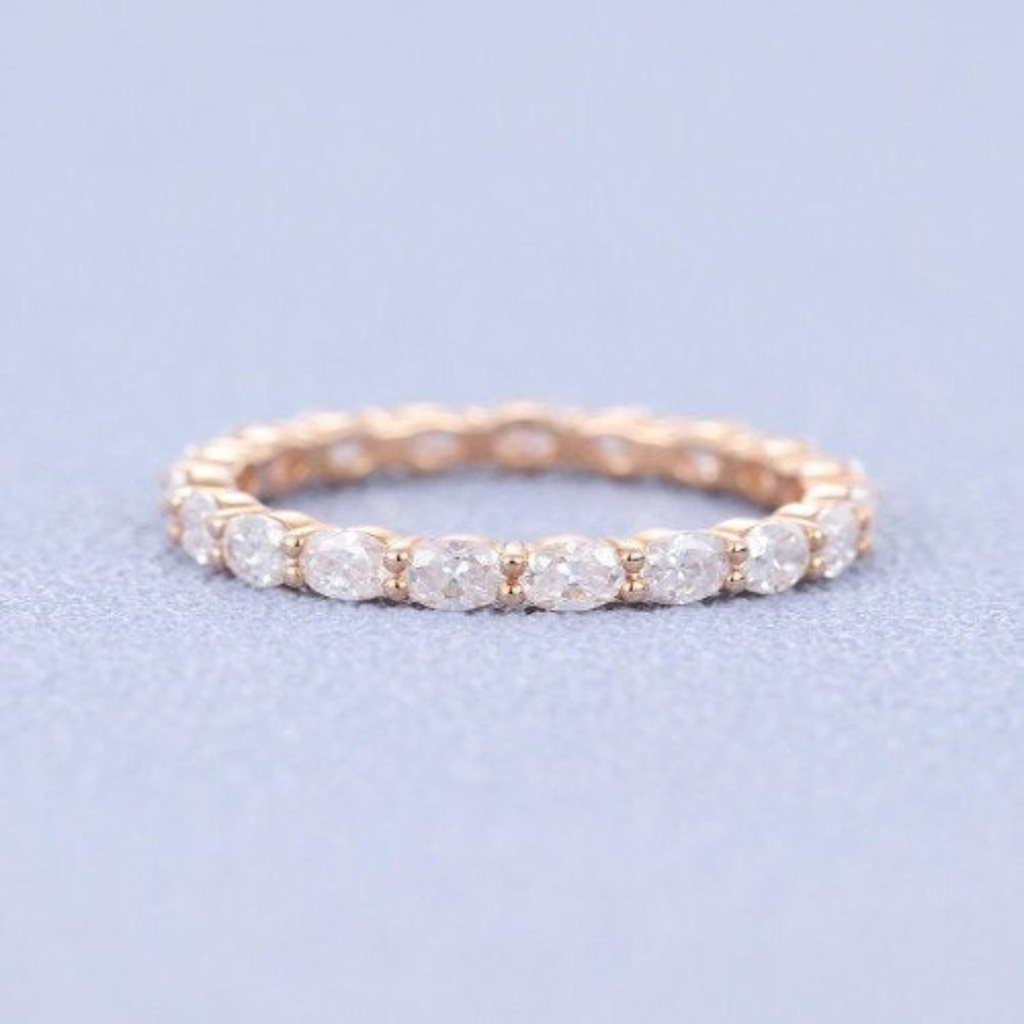 Oval Cut Diamond Eternity Wedding Band For Women