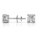 Round Brilliant Cut  Earrings diamond Stud wedding simple earrings white gold Screw Back Earrings on