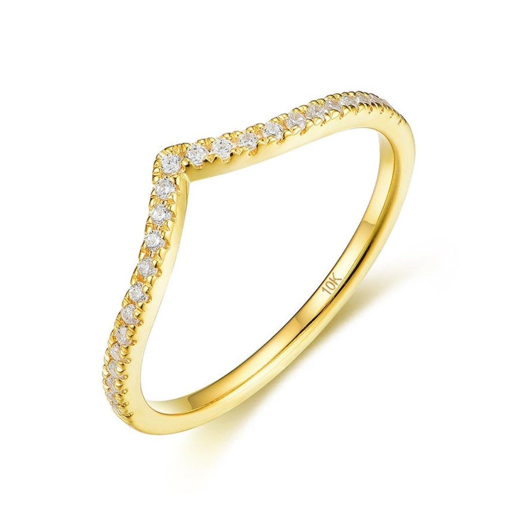 Art Deco Wedding Band Yellow Gold Half Eternity Vintage Unique Engagement Ring Sterling Silver wedding Band For Woman anniversary Gift