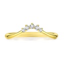 Curved Wedding Band Yellow Gold Half Eternity Vintage Moissanite Engagement Ring Sterling Silver wedding Band For Woman anniversary Gift