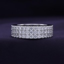 Round Cut Diamond 3 Row Full Eternity Wedding Band For Men