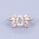 Oval Moissanite engagement ring vintage Unique Marquise cut diamond Cluster ring Rose gold ring engagement ring Bridal ring Anniversary ring